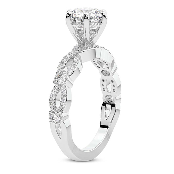 Aristea Elite Milgrain Lab Diamond Ring left view
