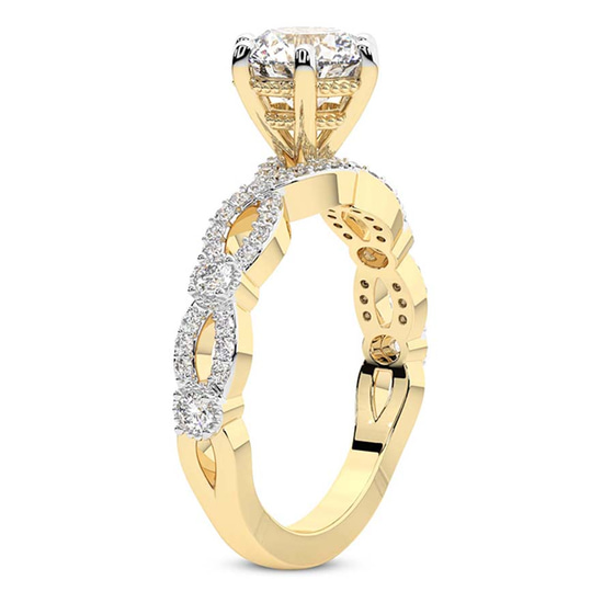 Aristea Elite Milgrain Lab Diamond Ring left view