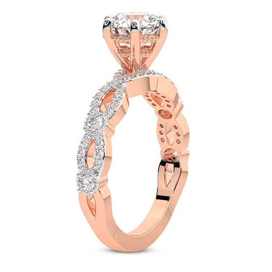 Aristea Elite Milgrain Lab Diamond Ring left view