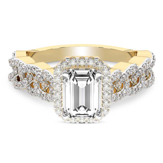 Imperiella Halo Celtic Knot Lab Diamond Ring front view