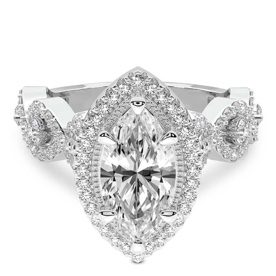 Prestigia Criss Cross Halo Lab Diamond Ring