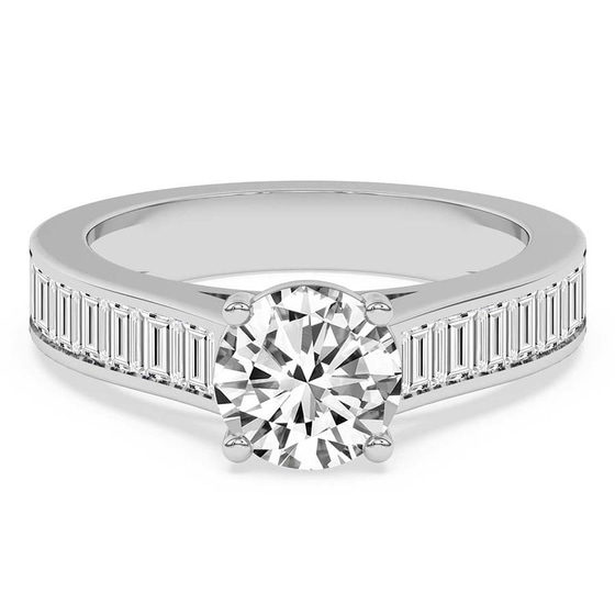 Irene Side Stone Lab Diamond Ring front view