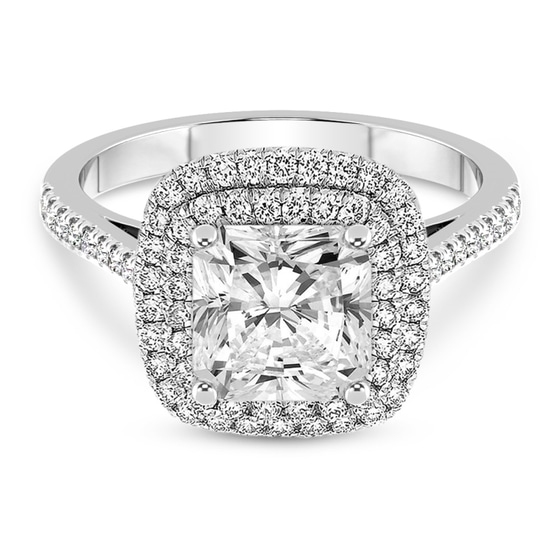 Arya Double Halo Lab Diamond Ring front view