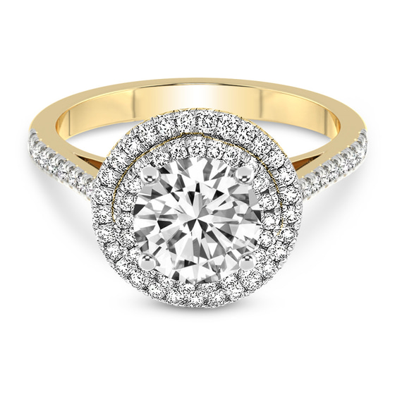 Arya Double Halo Lab Diamond Ring front view