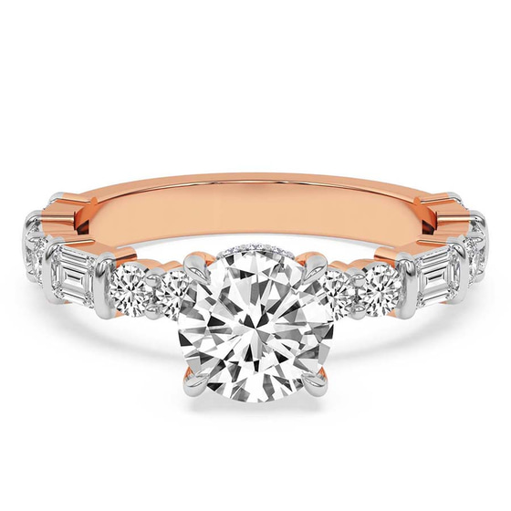 Enchanted Bliss Side Stone Lab Diamond Ring front view