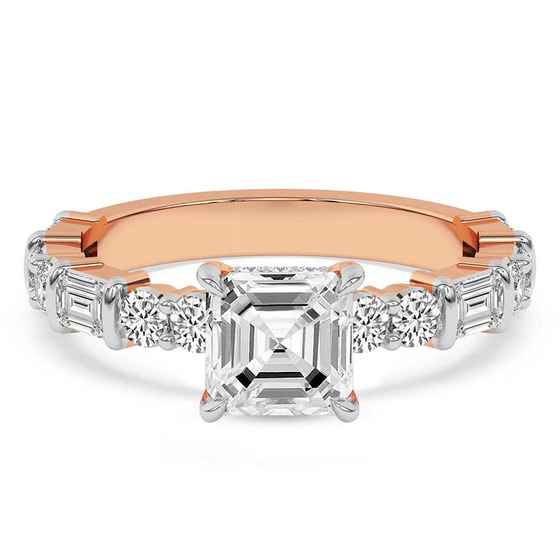 Enchanted Bliss Side Stone Lab Diamond Ring front view