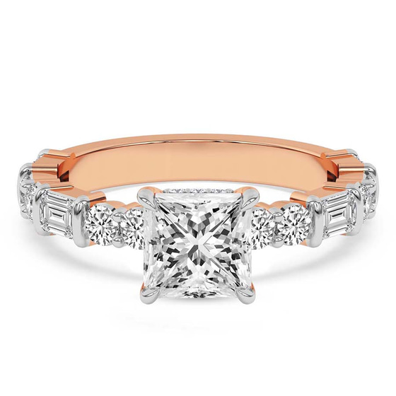 Enchanted Bliss Side Stone Lab Diamond Ring front view