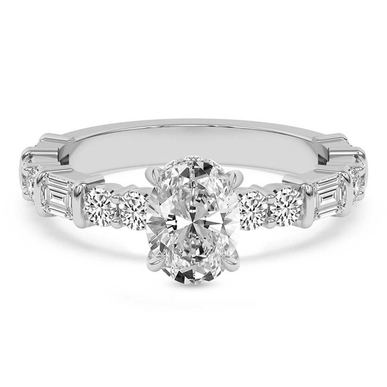 Enchanted Bliss Side Stone Lab Diamond Ring front view