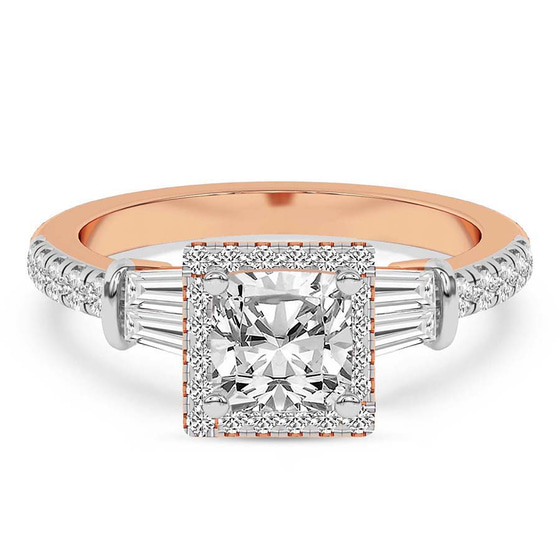 Liora Cascade Halo Lab Diamond Ring front view