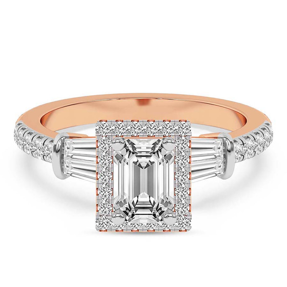 Liora Cascade Halo Lab Diamond Ring front view