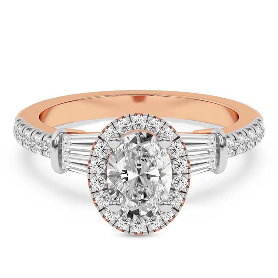 Liora Cascade Halo Lab Diamond Ring front view