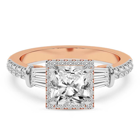 Liora Cascade Halo Lab Diamond Ring front view