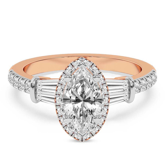 Liora Cascade Halo Lab Diamond Ring front view