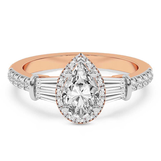 Liora Cascade Halo Lab Diamond Ring front view