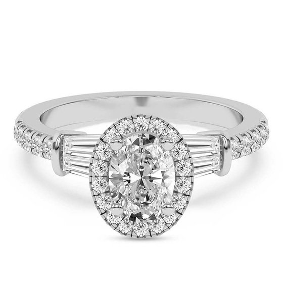 Liora Cascade Halo Lab Diamond Ring front view