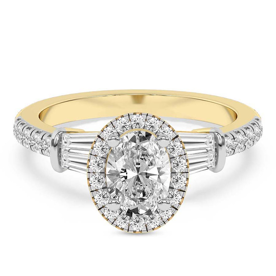 Liora Cascade Halo Lab Diamond Ring front view