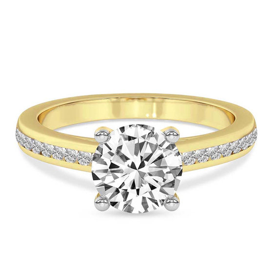 Lucent Side Channel Set Lab Diamond Ring front view