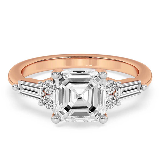 Helia Tapered Baguette Lab Diamond Ring front view