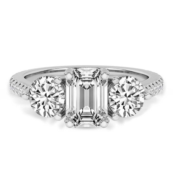Artemis Round Three Stone Lab Diamond Ring front view