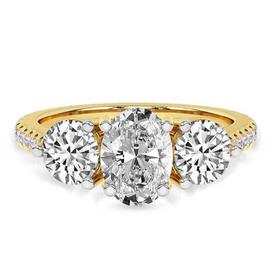 Artemis Round Three Stone Lab Diamond Ring front view