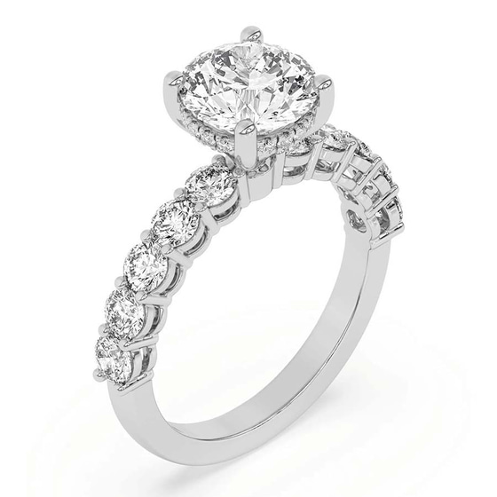 Elinor Side Round Lab Diamond Ring top view