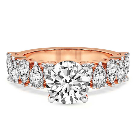 Adeline Side Pear Lab Diamond Ring front view