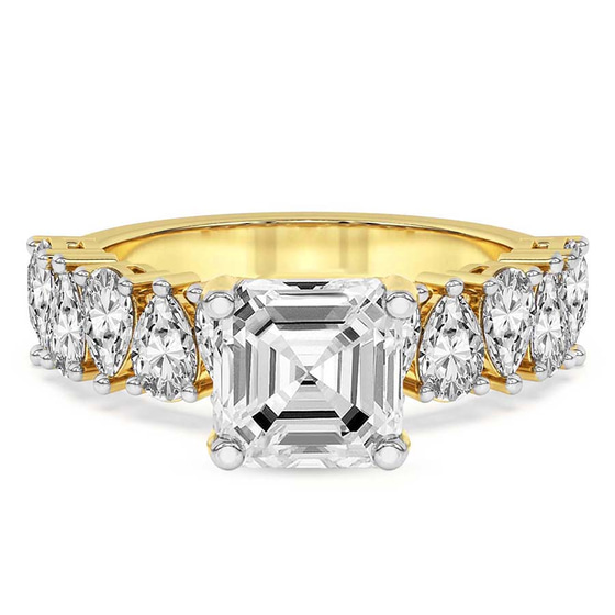 Adeline Side Pear Lab Diamond Ring front view