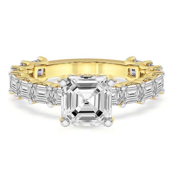 Giselle Side Emerald Lab Diamond Ring front view