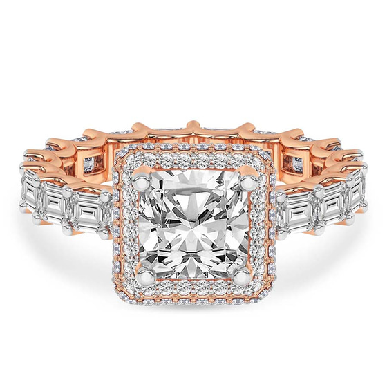 Amaryllis Side Emerald Lab Diamond Ring front view