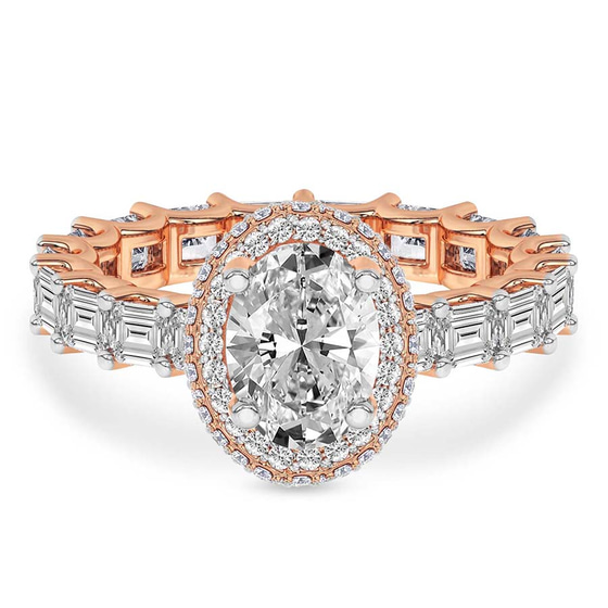 Amaryllis Side Emerald Lab Diamond Ring front view