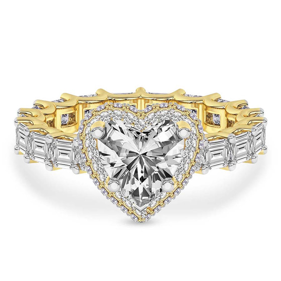Amaryllis Side Emerald Lab Diamond Ring front view