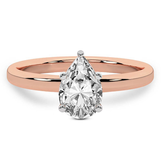 Four Prong Solitaire 1.5mm Lab Diamond Ring front view