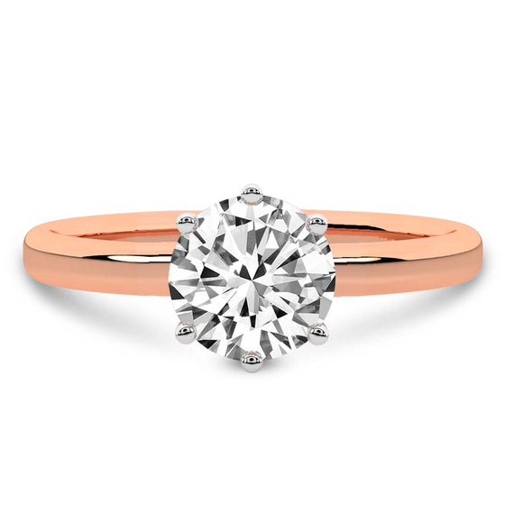 Six Prong Solitaire 1.5mm Lab Diamond Ring front view