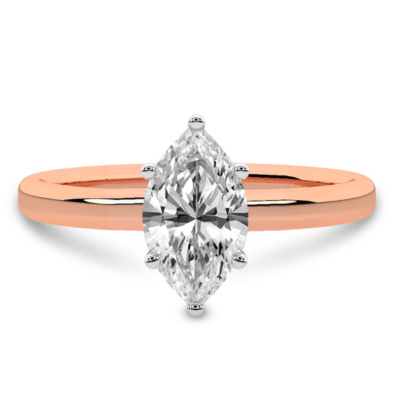 Six Prong Solitaire 1.5mm Lab Diamond Ring front view