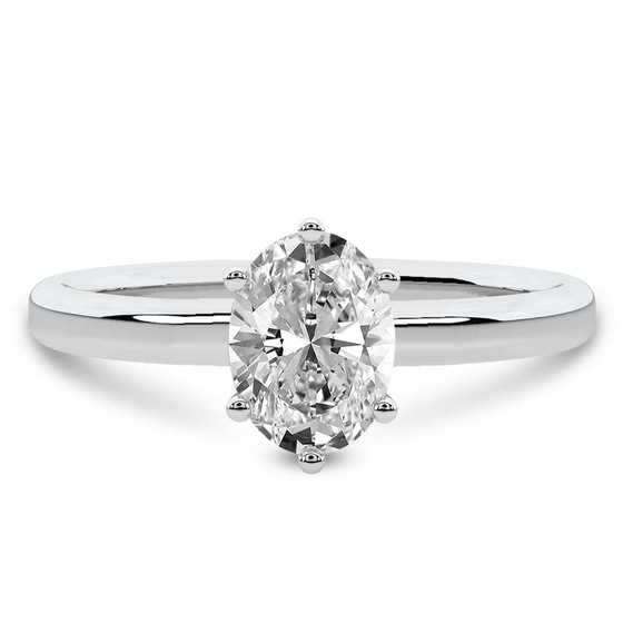 Six Prong Solitaire 1.5mm Lab Diamond Ring front view