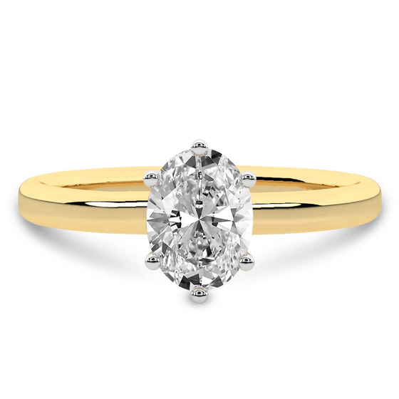 Six Prong Solitaire 1.5mm Lab Diamond Ring front view