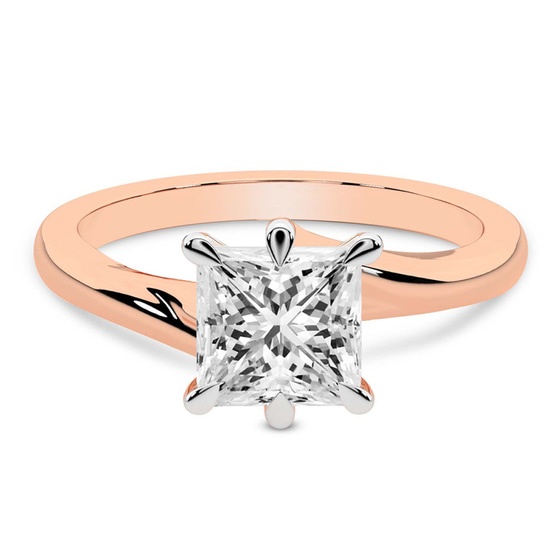Seraphina Twist Prongs Solitaire 1.5mm Lab Diamond Ring front view