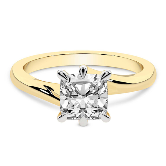 Seraphina Twist Prongs Solitaire 1.5mm Lab Diamond Ring front view
