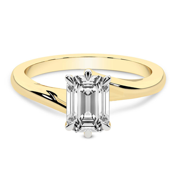 Seraphina Twist Prongs Solitaire 1.5mm Lab Diamond Ring front view