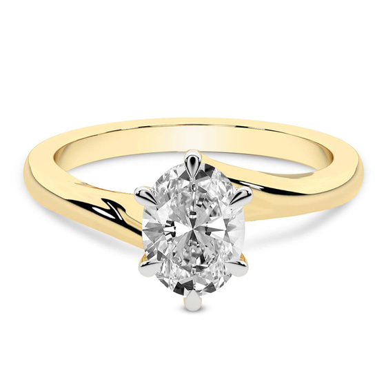 Seraphina Twist Prongs Solitaire 1.5mm Lab Diamond Ring front view