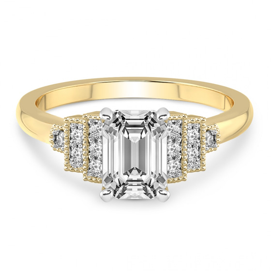 Joy Tapering Side Stone Lab Diamond Ring front view