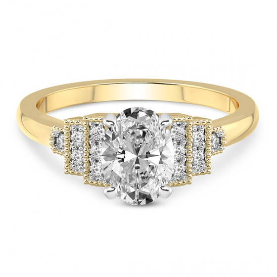 Joy Tapering Side Stone Lab Diamond Ring front view
