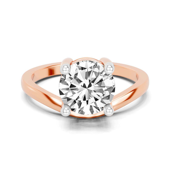 Crest Four Prong Solitaire Lab Diamond Ring front view