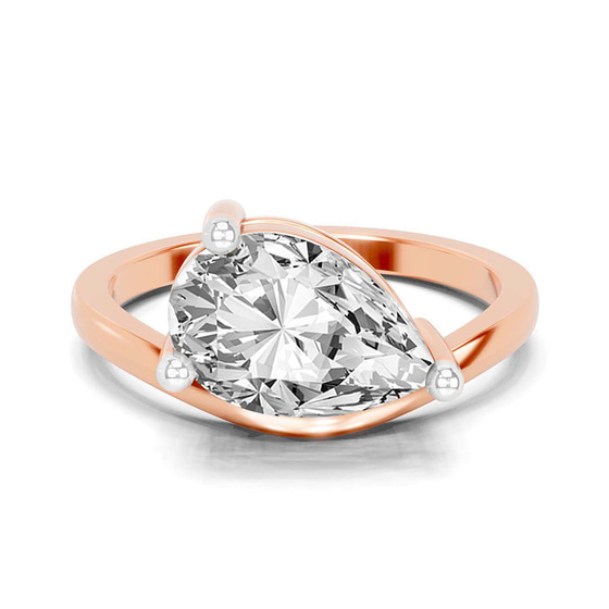 Crest Four Prong Solitaire Lab Diamond Ring front view