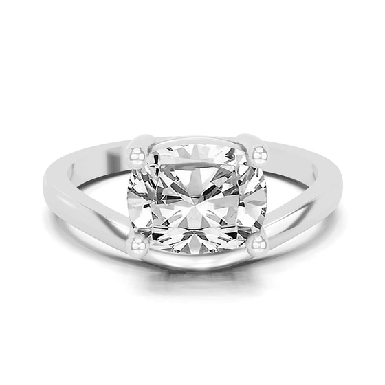 Crest Four Prong Solitaire Lab Diamond Ring front view