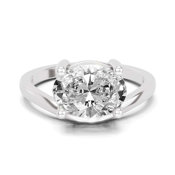 Crest Four Prong Solitaire Lab Diamond Ring front view