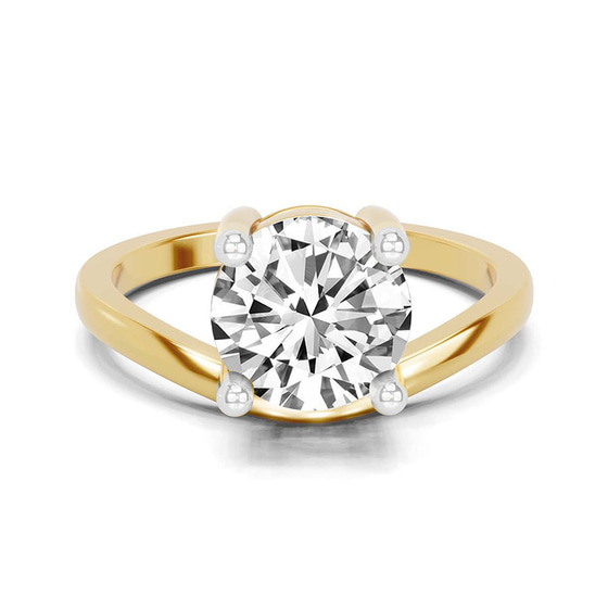 Crest Four Prong Solitaire Lab Diamond Ring front view