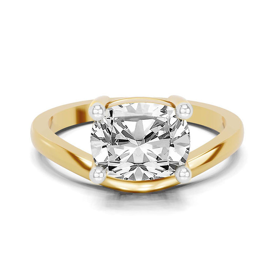 Crest Four Prong Solitaire Lab Diamond Ring front view
