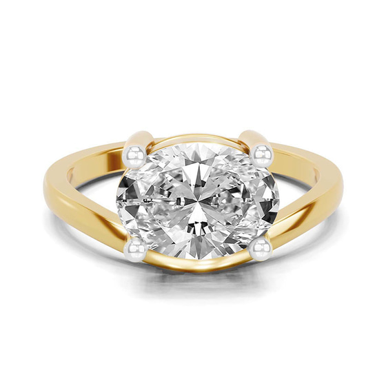 Crest Four Prong Solitaire Lab Diamond Ring front view
