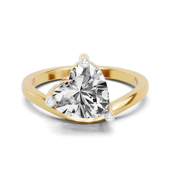 Crest Four Prong Solitaire Lab Diamond Ring front view